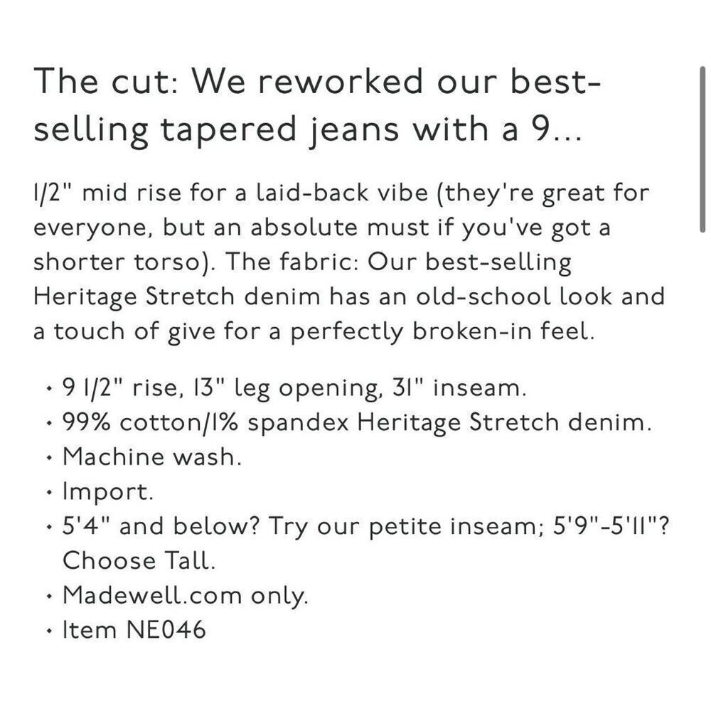 New Madewell the Mid Rise Perfect Jeans - Picture 2 of 7